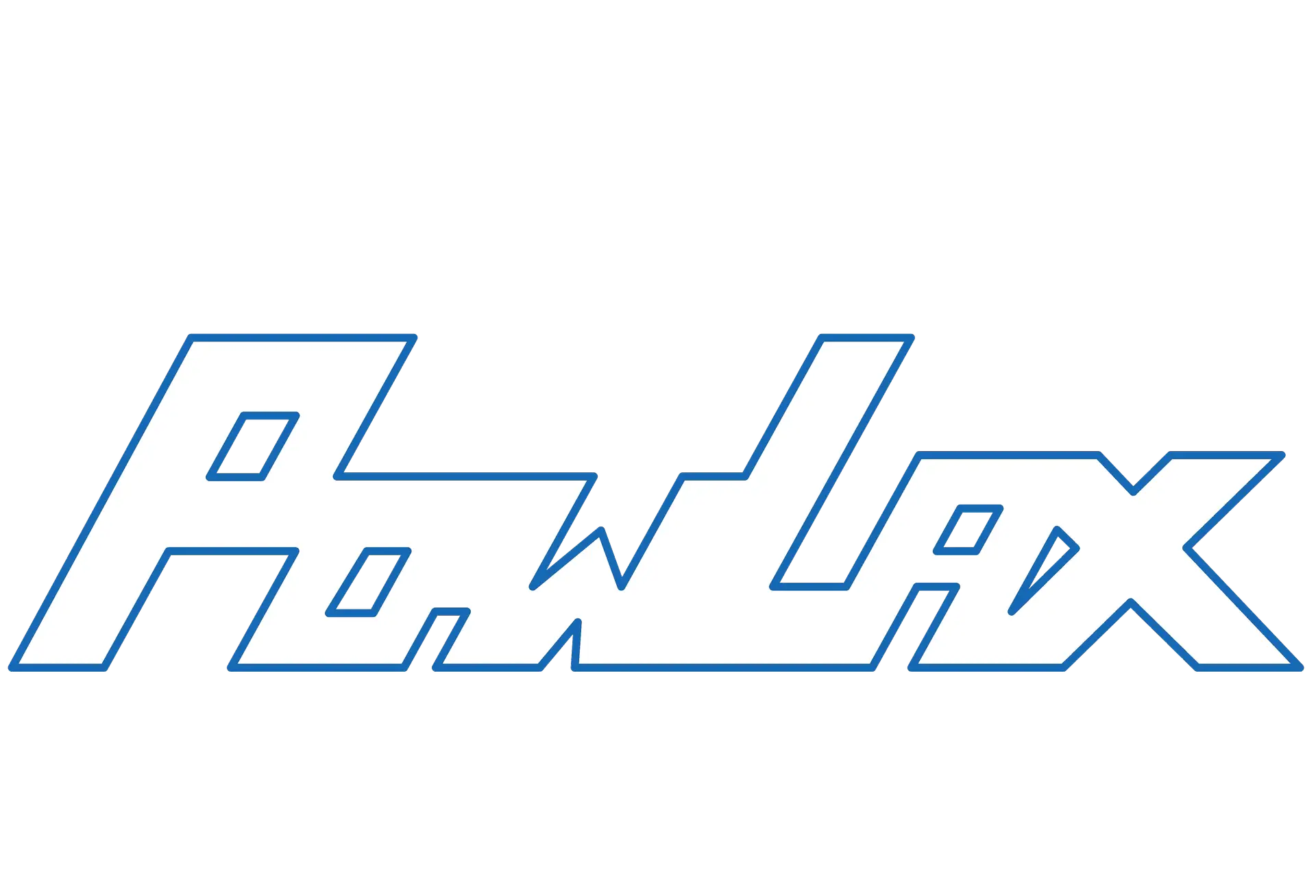 PowLax Text Logo - White and Blue